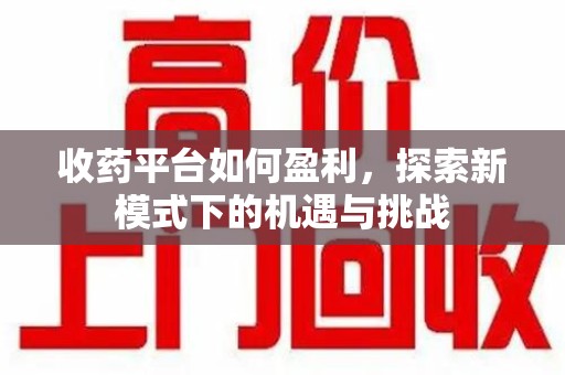 潮州收药平台如何盈利，探索新模式下的机遇与挑战