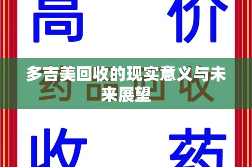 潮州多吉美回收的现实意义与未来展望